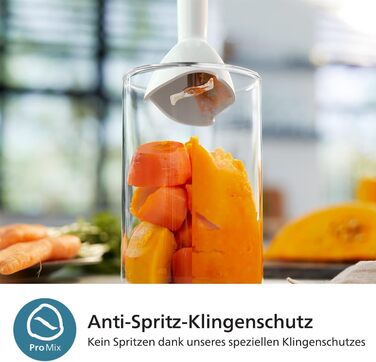 Philips 5000 Series Immersion Blender incl. Whisk, Spiralizer, XL Chopper - 1200 W power. ProMix technology. LED speed indicator. Infinite speed setting (HR2684/00) + Whisk, Spiralizer, XL Chopper