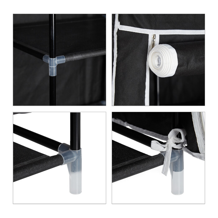 Large Fabric Storage Closet with Hanging Rod