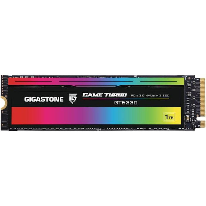 Gigastone M.2 SSD 1TB з радіатором NVMe PCIe Gen3: внутрішній SSD для ігор, графіки та відеомонтажу (2280)
