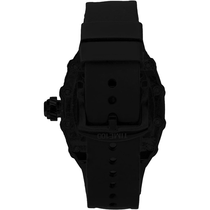 TIME100 Автоматичний годинник для чоловіків: водонепроникний, з підсвічуванням, серія Pilot, Angel Wing, бізнес-стиль, механічний годинник з шкіряним/силіконовим ремінцем, скелетний дизайн (чорний)