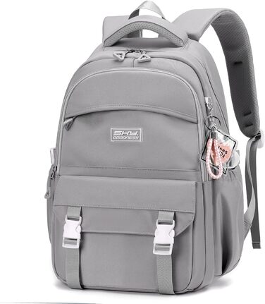 Шкільний рюкзак JANSBEN водонепроникний, багато відділень, для школи та подорожей, зручний, для дітей 10 років, підлітків, 5 класу (сірий)