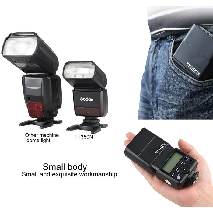 Спалах Godox TT350N для Canon - TTL, 2.4G, HSS 1/8000s, GN36, сумісний з 6D, 7D, 50D, 60D, 500D, 550D, 600D, 650D, 1000D, 1100D, 1DX, 580EX II, 5D Mark II III