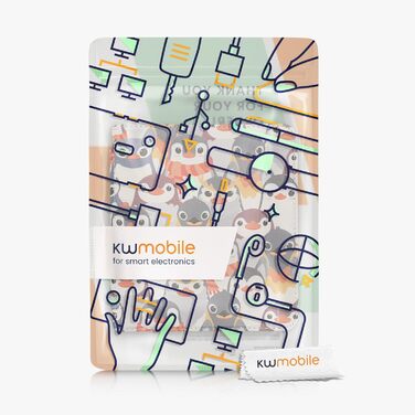 Чохол-чохол для Kobo Libra 2 від kwmobile - захисний чохол для eReader, Magnolien Rosa Weiß Altrosa (Пінгуіни Grau Gelb Braun)