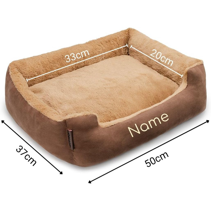 Килимок для собак Lionto з двостороннім подушкою та нековзною основою, 60x48 см, зручний лежак для собак та котів будь-якого віку, коричневий/бежевий