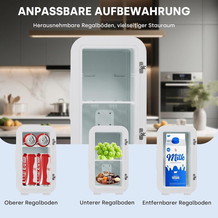 Mini холодильник Enventor 6L: портативний, для авто, кімнати, косметики, фруктів та напоїв (білий)