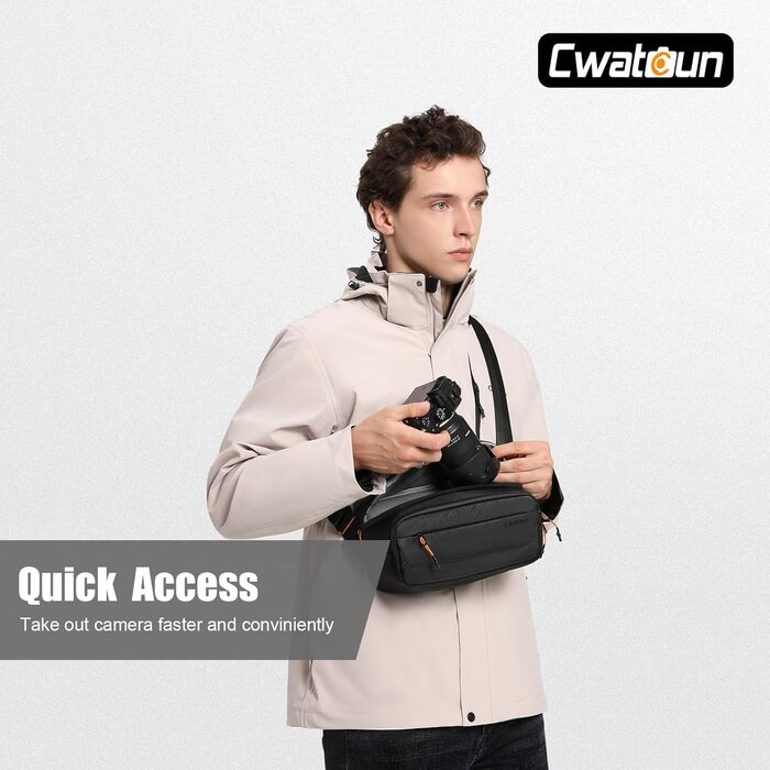 Чорна сумка для камери Cwatcun з кріпленням для штатива, водостійка, для фотографів (S)