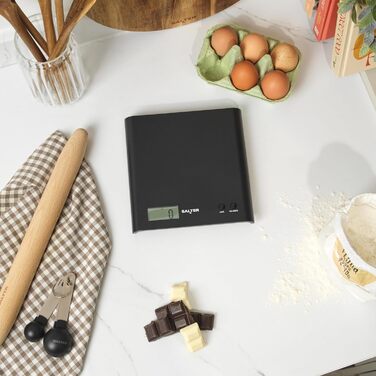 Кухонні ваги Salter Arc 1066 BKDRAS15 - цифрові, чорні, з LCD-дисплеєм, функція таро та додавання