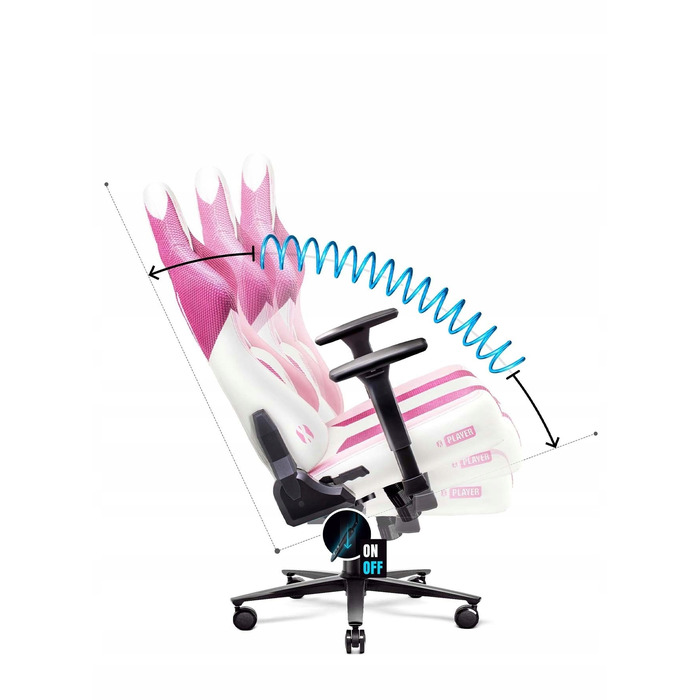 Ігрове крісло Diablo Chairs X-Player 2.0, тканина, біле