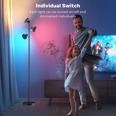 Стельовий світильник SIBRILLE з LED-підсвічуванням, 36W, 2500LM, диммування, пульт ДУ, сенсорне управління, 2700K-6500K, 3-режимний світловий ефект, для вітальні, спальні, офісу, готелю, колір: чорний