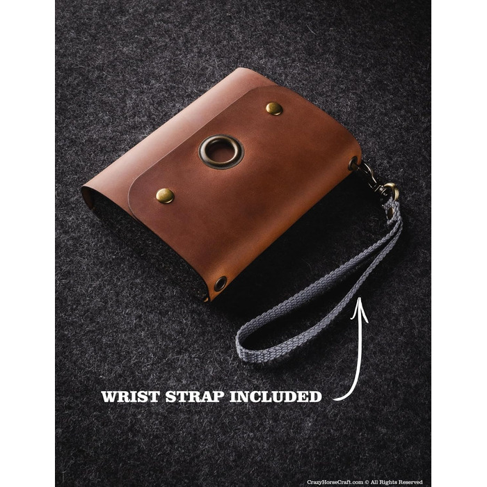 Crazy Horse Craft Leather Travel Bag, Cable Organizer, Wood Brown, Small Bag for Laptop Mouse, Cell Phone Charger, Electronics Accessories, Travel Essentials, Cord Case, Cosmetics, Makeup Holder
