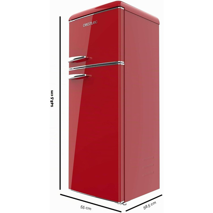 Холодильник Cecotec Bolero CoolMarket 2D Origin 86 Green 86л ретро, висота 89.3 см, клас E