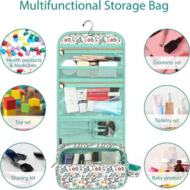 Fintie Косметичка-органайзер для подорожей, велика водонепроникна сумка для макіяжу, для жінок та дівчат (Весна)