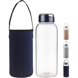 1.5 Liter / 1.5L Glass Drinking Bottle with Neoprene Sleeve 1500ml Borosilicate Glass Water Bottle with Stainless Steel Lid BPA Free Glass Bottle