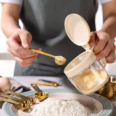 18-Piece Measuring Cup and Spoon Set for Baking, Stainless Steel Coffee Spoon Set, Measuring Cup and Spoon with Scale, for Measuring Flour, Liquids, Granules, and Spices