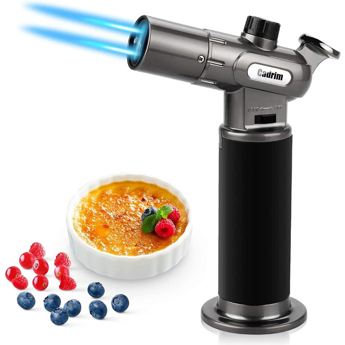 Газовий пальник Flambierbrenner з подвійним полум'ям для приготування десертів, гриля та карамелізації. Ідеально для дому, кухні та барбекю