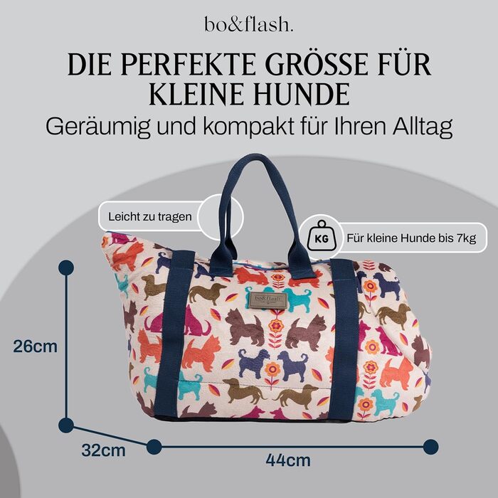 Сучасна переносна сумка для собак Portland від Marielle Dog – 44x26x32 см – для собак до 7 кг – зручна та стильна, миється, екологічна