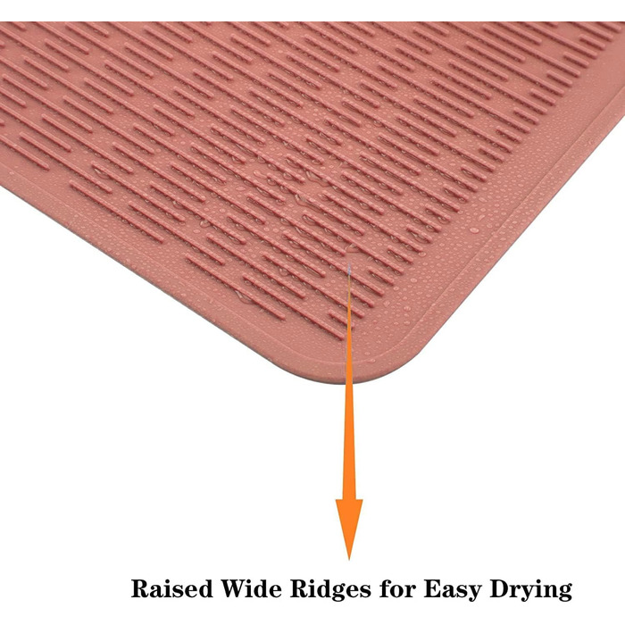 Килимок для посуду WXFLGH 40x30 см, силіконовий, термостійкий, неслизький, рожевий