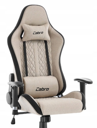 Ігрове крісло Cabro C508, тканинне, бежево-чорне