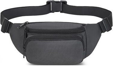 Поясна сумка на пояс для чоловіків та жінок, спортивна, для подорожей, прогулянок з собакою, на вулицю (сіра)