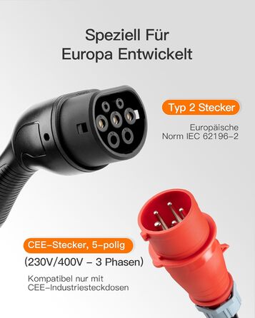 Кабель для зарядки електромобіля Type 2 Schuko 3.68 кВт, 6-16A, з цифровим дисплеєм та функцією відкладеного старту (11 кВт, 7м)