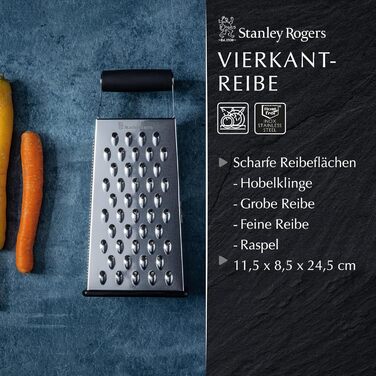 Шкребок Stanley Rogers з квадратним лезом та антиковзким дном – високоякісна нержавіюча сталь, м'який на дотик грифель, придатний для миття в посудомийній машині