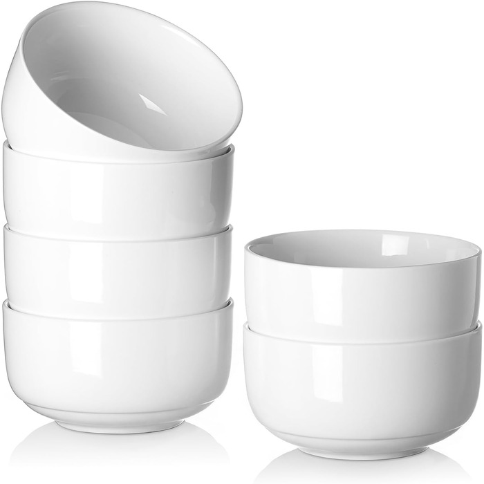 DOWAN Набір супових тарілок, 1100 мл, 4 шт. (650 мл/13 см, білий) - кераміка, для кухні