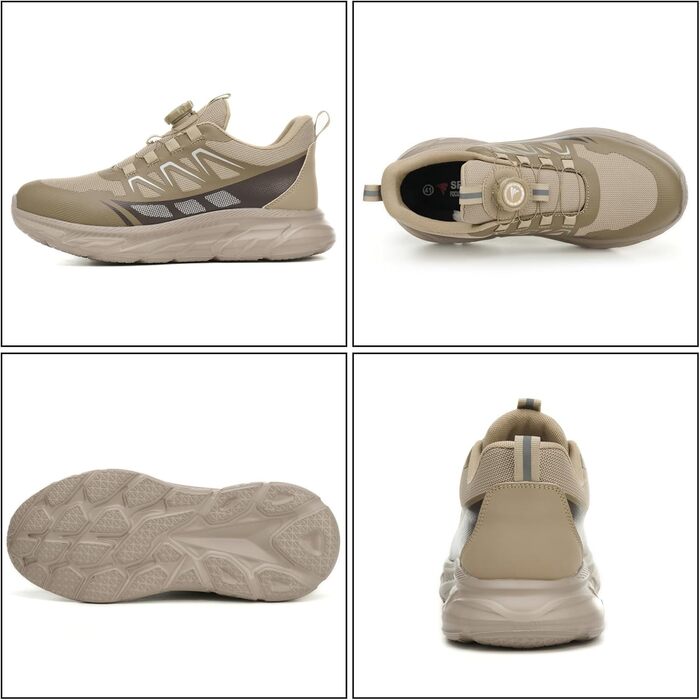 Робочі черевики для чоловіків та жінок. Зручні, дихаючі, з металевим носком. Індустріальні черевики для роботи з пряжками та шнурівками (41 EU, Хакі)