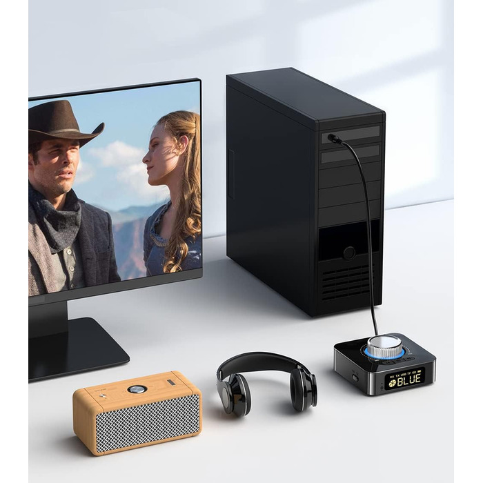 Bluetooth 5.0 Аудіоприймач: Stereo Receiver з LED дисплеєм, Aux/RCA виходи для TV, колонки, комп'ютер