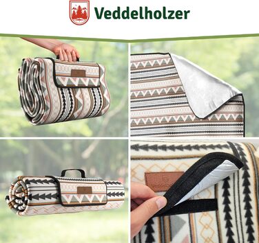 Пікнік-ковдра Boho 200x200 см, водонепроникна, пляжна, XXL, ізоляційна, м'яка, для кемпінгу, парку, фестивалю, складана, прана