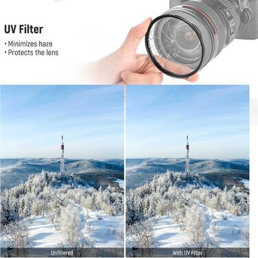 Набір фільтрів для об'єктива камери NEEWER UV/CPL/ND (67mm): захисний, поляризаційний, нейтральний фільтр
