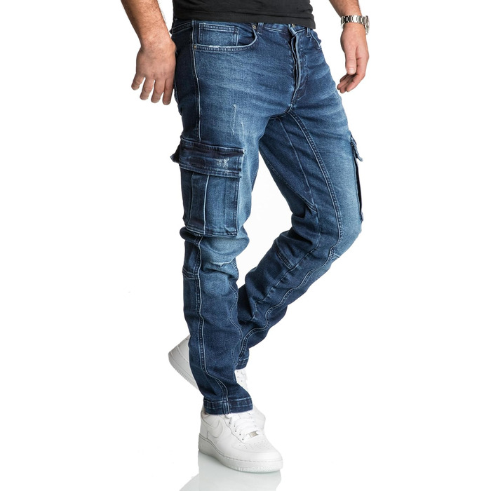Чоловічі джинси Cargo Regular Slim Denim R7977 Dunkelblau (34W/30L) - зручні та стильні