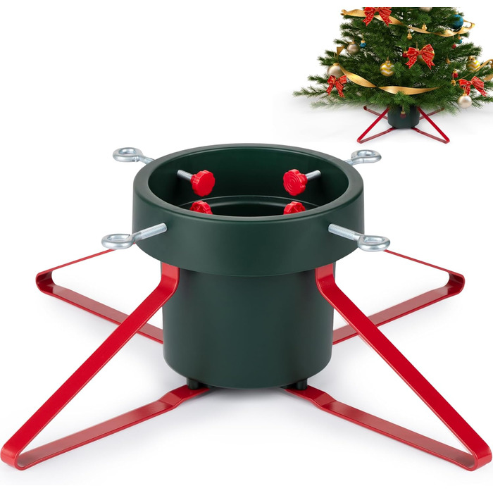 Підставка для ялинки з водою PUDO: міцна, для ялинок до 2,5м, зелений колір