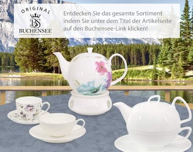 Tea cup set made of fine bone china porcelain. 6 teacups, each 150ml, and 6 saucers with a stylish cup design.
