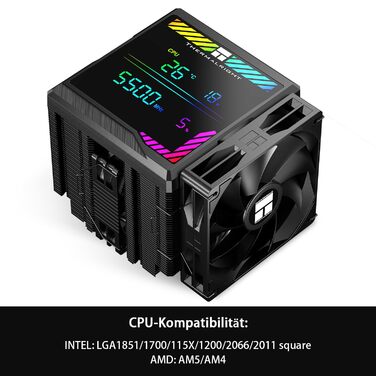 Thermalright Peerless Assassin 140 Digital Black - Кулер для CPU з 6 теплотрубками, для AM4/AM5 та Intel lga1700/1851/1200/2011