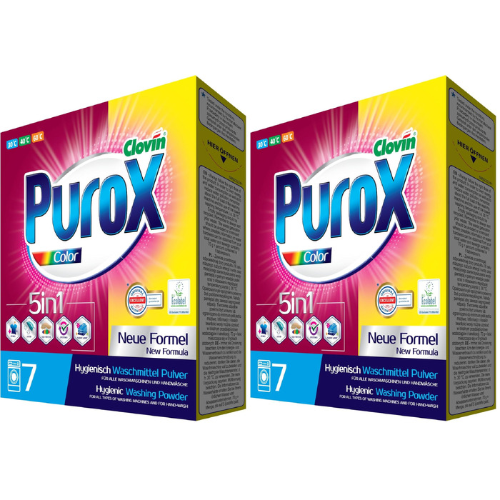 Пральний порошок PUROX Color для всіх видів текстилю, 5 кг (71 прання)