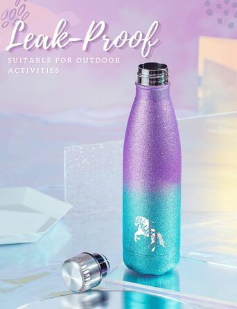 Horse gifts for girls, women, horse water bottle, insulated stainless steel water bottle, riding gifts for horse lovers, for birthdays, Christmas, back to school, violet-blue