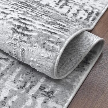 Килимок для вітальні SANAT Harmony - короткий ворс, 120x160 см, світло-сірий, сертифікат Öko-Tex 100, підходить для вітальні, передпокою, їдальні, спальні, кухні та дитячої кімнати