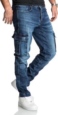 Чоловічі джинси Cargo Regular Slim Denim R7977 Dunkelblau (34W/30L) - зручні та стильні