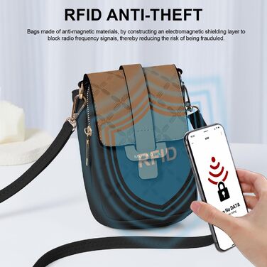 Сумка-органайзер на шию MUIIKOLA з RFID-захистом для телефону, велика місткість, екошкіра, чорно-коричнева