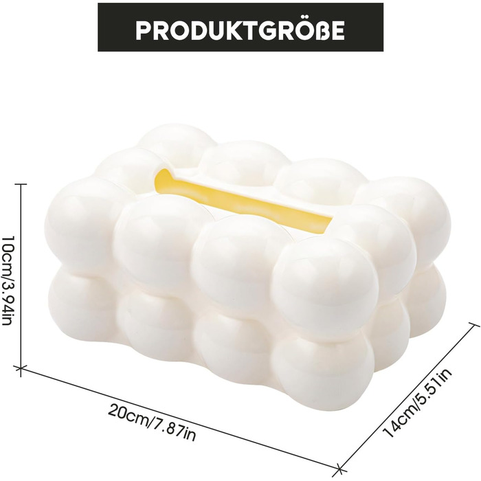 Baoblaze Tissue Box Plastic, Non-Slip Cosmetic Tissue Holder, Tissue Holder, Facial Tissues Storage Rectangular, Tissue Dispenser for Nightstand, Desk, Bathroom, Hotel, White