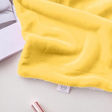 Плед Mixibaby для дому, теплий та м'який, 150 x 200 см, жовтий | Плед для дивана