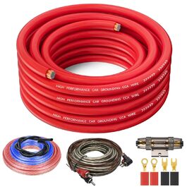 Комплект кабелів для автопідсилювача 4AWG, 5м – набір для підключення сабвуфера, автомобільна аудіо проводка