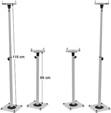 Металеві підставки для колонок (2 шт) - регульовані, з кабельною організацією, білий, модель BS16W