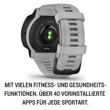 Garmin Instinct 2 Solar – смарт-годинник з GPS, сонячною зарядкою, 45 мм, сірий, для спорту та фітнесу