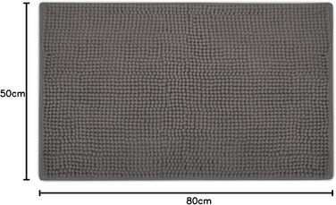 Килимок для ванної кімнати Beautissu BeauMare WR 50x80 см, антрацит, антиковзаючий, з плюшу