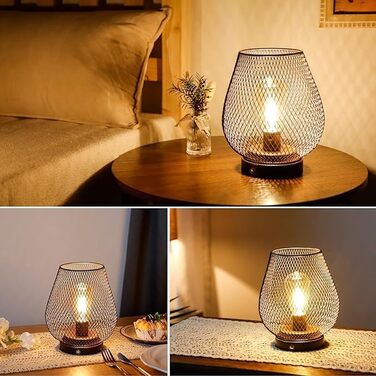 Настільна лампа JHY DESIGN Gold Schwarz: набір з 2 шт. з металу, LED, вінтажний стиль, для спальні, вітальні, вечірки, інтер'єру