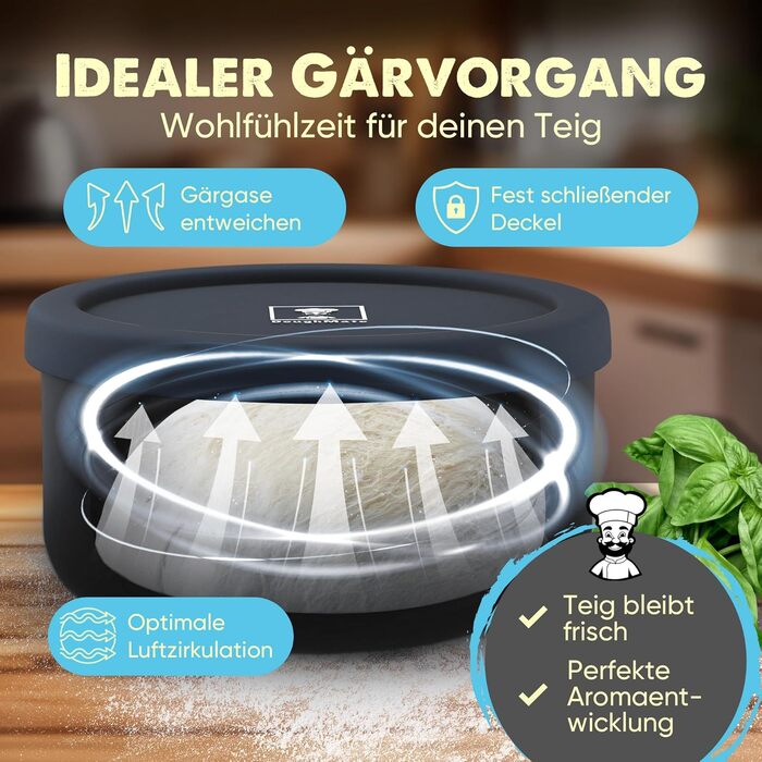 Pizza Ball Box with Lid, Set of 6 - Ideal as a pizza box, dough box, proofing box. Suitable for up to 350g of pizza dough. Non-stick silicone, freezer and dishwasher safe, food grade.