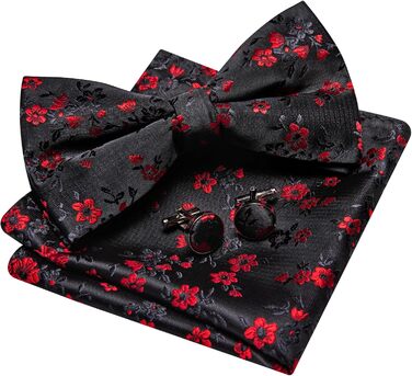 Комплект краватки та хустинки Barry.Wang Paisley для чоловіків, чорно-червоний, для весілля та урочистих подій