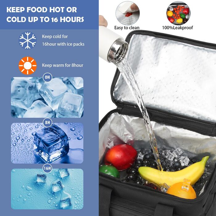 Терморюкзак для пікніка на 42 банки: чорний, тактичний, ізольований, для відпочинку на природі