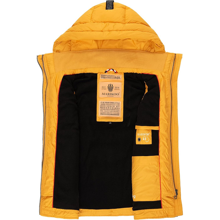 Жіноча легка перехідна жилетка MARIKOO з капюшоном, стеганий жилет, колір жовтий, розмір XS-3XL